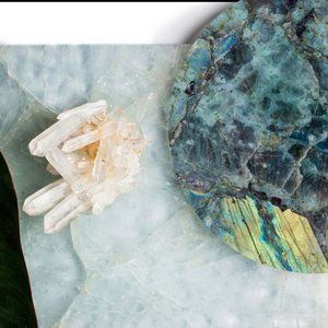 Stoned Circle Labradorite Crystal Trivet NEW!